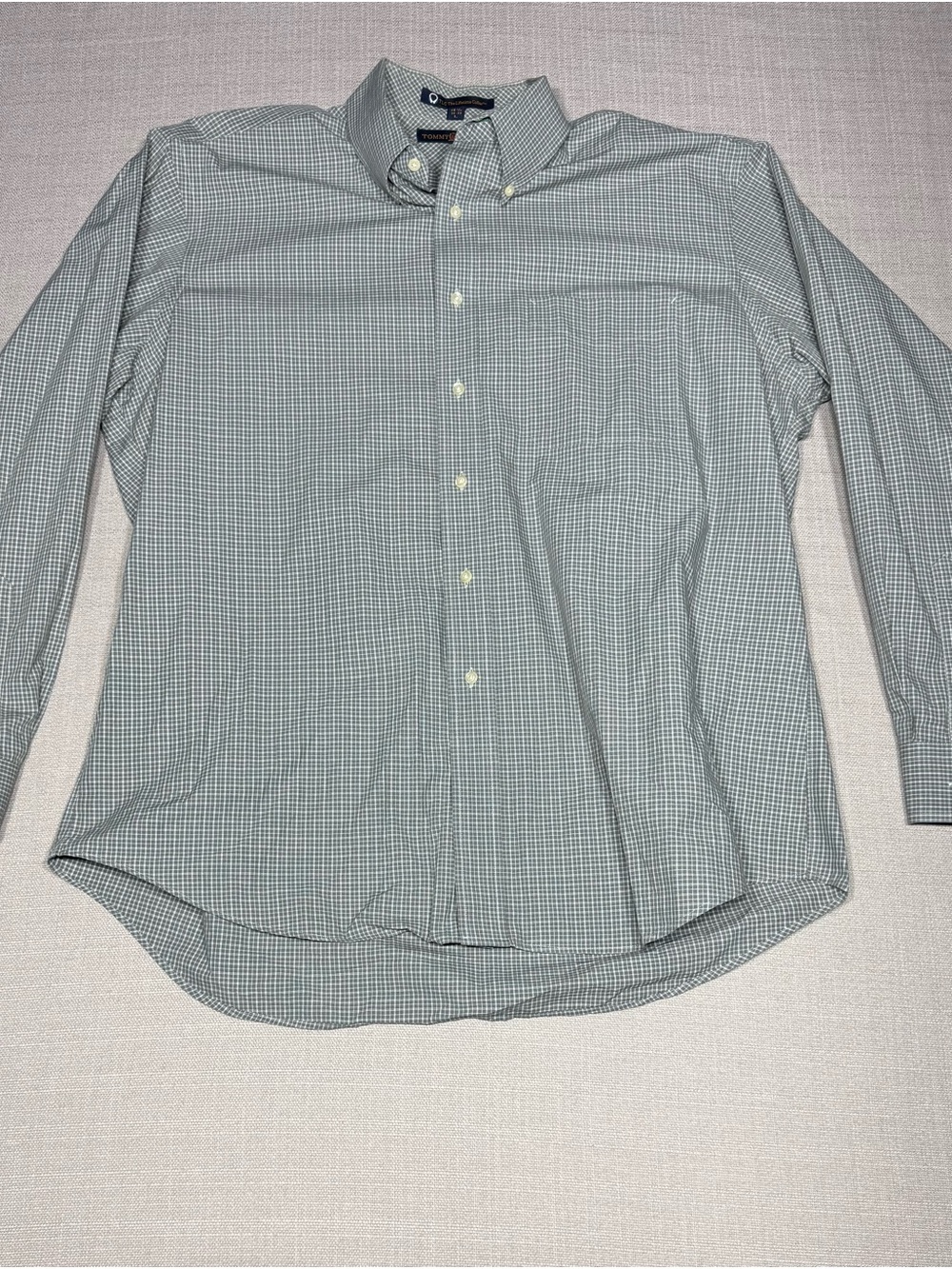 Tommy Hilfiger Green Mini-Check Button-Down Shirt